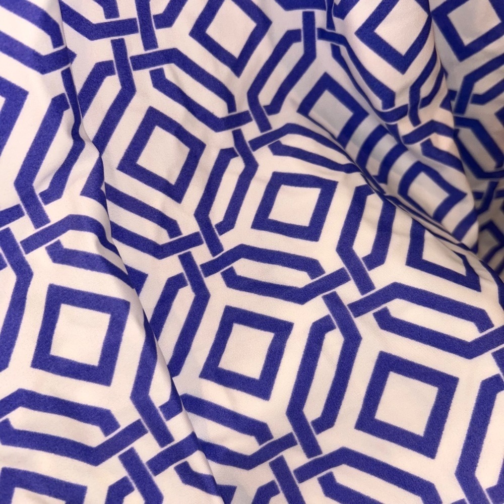 Jude Connally Women's Sleeveless Dress Blue White Geometric Print Made USA - Picture 4 of 10